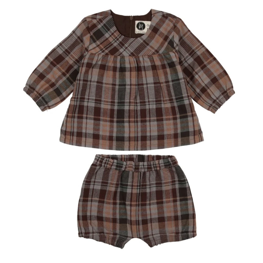 Maniere Plaid Set 2T